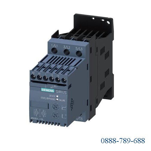 Bộ khởi động mềm SIRIUS 22,5mm 3 A, 1,1 kW / 400 V, 40 ° C 200-400 V AC, 24-230 V AC / DC Đầu nối trục vít