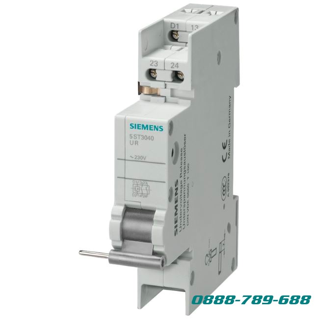 5ST3040 Undervoltage releases (UR) (for 5SY, 5SP, 5SL4 only)
Phụ kiện cắt thấp áp MCB (chỉ dùng cho 5SP, 5SY, 5SL4): Control voltage Điện áp điều khiển: 110 … 415 V AC
